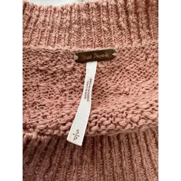 Free People Pink Cable knit Sweater S - Picture 4 of 4
